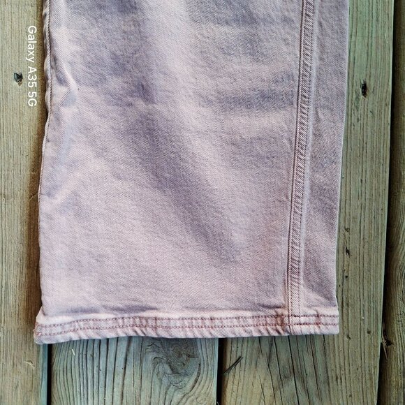 American Eagle Women's Light Pink High-Waisted Straight-Leg Jeans Size 6 Preppy - Picture 2 of 16